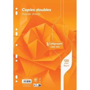 Copies doubles 7000 sous film A4 120 pages perfor&eacute;es petits carreaux 70 g