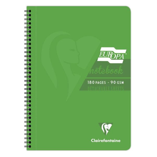 Cahier reliure int&eacute;grale EUROPA GLOSSY A4 180 pages d&eacute;tachables micro-perfor&eacute;es lign&eacute; + marge