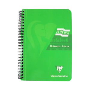 Carnet reliure int&eacute;grale EUROPA GLOSSY A5 180 pages d&eacute;tachables micro-perfor&eacute;es lign&eacute; + marge