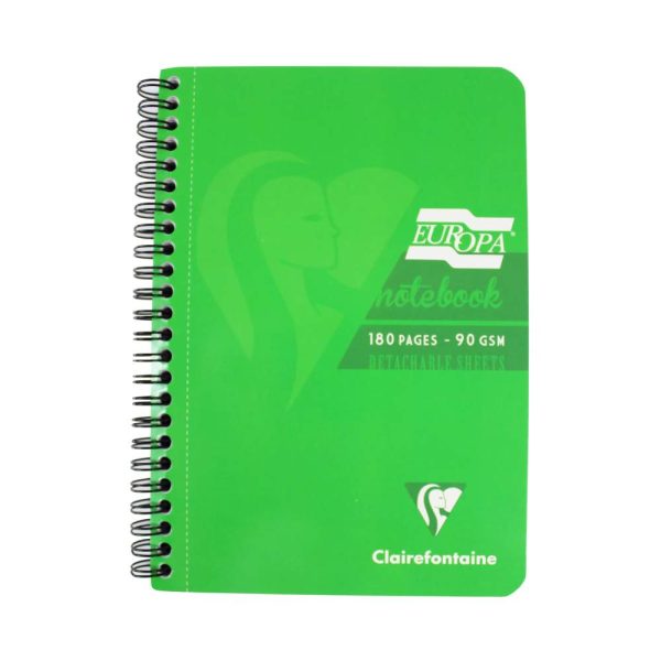 Carnet reliure int&eacute;grale EUROPA GLOSSY A5 180 pages d&eacute;tachables micro-perfor&eacute;es lign&eacute; + marge