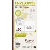 Paquet de 50 Enveloppes Forever 100% Recycl&eacute; DL-110x220mm 80g Auto-Adh&eacute;sives - 80g/m2 - Fen&ecirc;tre Papier Cristal 45x100 (position 20/20)