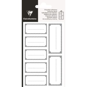 Etiquettes adh&eacute;sives, rectangle argent