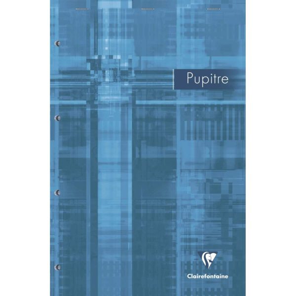 Bloc Pupitre agraf&eacute; en-t&ecirc;te A4+ 160 pages d&eacute;tachables et perfor&eacute;es 4 trous grands carreaux