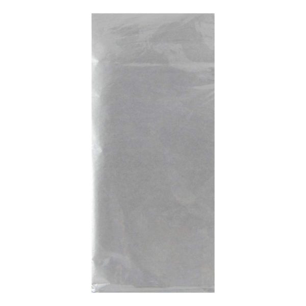 Soie, sachet 6 fles 50&times;70 cm argent