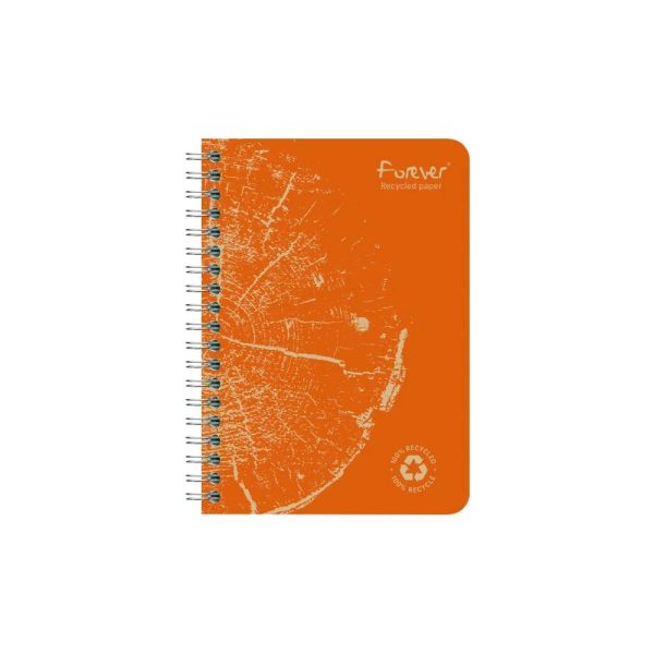 Carnet reliure int&eacute;grale FOREVER PREMIUM 100% recycl&eacute; A6 120 pages d&eacute;tachables micro-perfor&eacute;es petits carreaux papier blanc 90 g