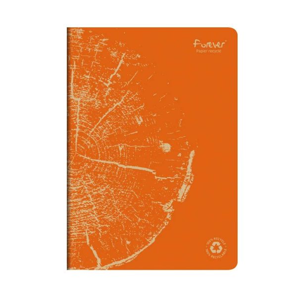 Cahier piqu&eacute; FOREVER PREMIUM 100% recycl&eacute; A4 96 pages petits carreaux papier recycl&eacute; blanc 90 g