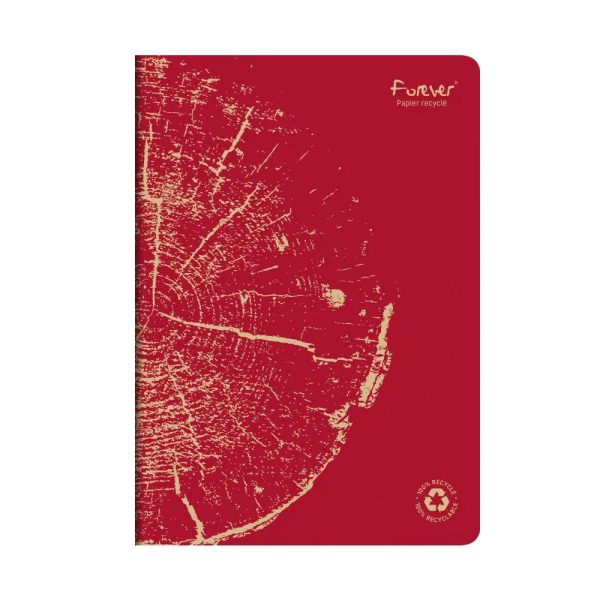 Cahier piqu&eacute; FOREVER PREMIUM 100% recycl&eacute; A4 96 pages petits carreaux papier recycl&eacute; blanc 90 g