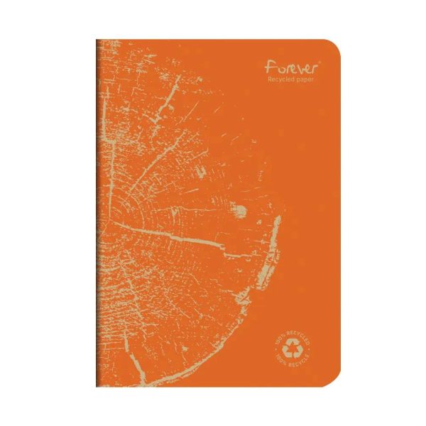 Carnet piqu&eacute; FOREVER PREMIUM 100% recycl&eacute; A5 96 pages petits carreaux papier recycl&eacute; blanc 90 g