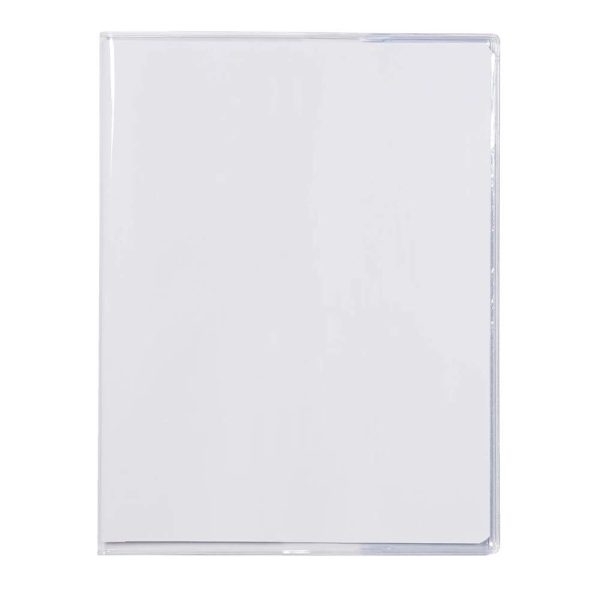 Prot&egrave;ge-cahiers cristalux avec rabats marque-pages PVC 22/100&egrave;me 17&times;22 cm