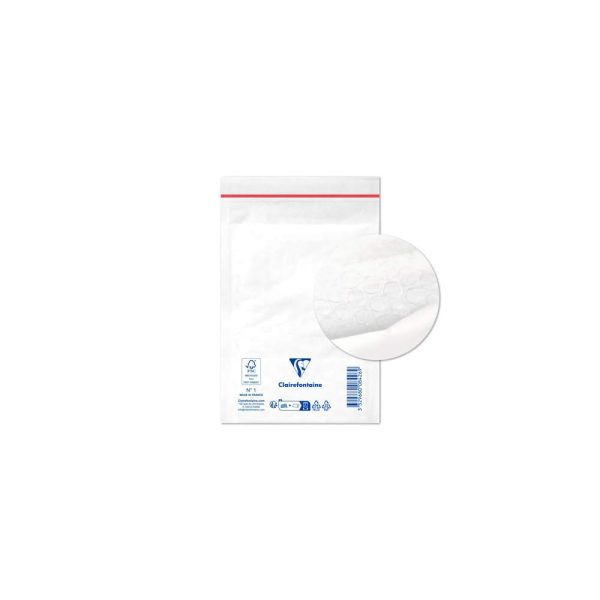 Paquet de 10 Pochettes Blanches Matelass&eacute;es de Film &agrave; Bulles 110&times;160 mm &ndash; Auto-adh&eacute;sives