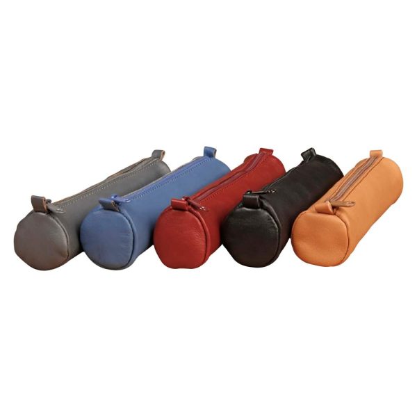 Trousse en cuir Age Bag petite ronde 18,5x&Oslash;4 cm