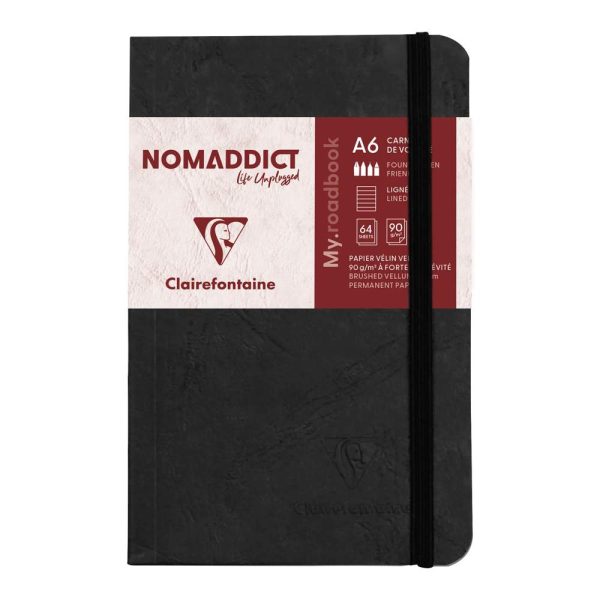 Roadbook Age Bag carnet brochure &agrave; &eacute;lastique 9x14cm 128 pages lign&eacute; Couleur al&eacute;atoire