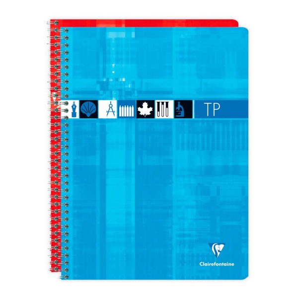 Cahier Travaux Pratiques reliure int&eacute;grale 24&times;32 cm 80 pages grands carreaux 90 g + uni 125 g