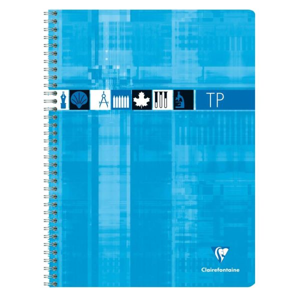 Cahier Travaux Pratiques reliure int&eacute;grale 24&times;32 cm 80 pages grands carreaux 90 g + uni 125 g