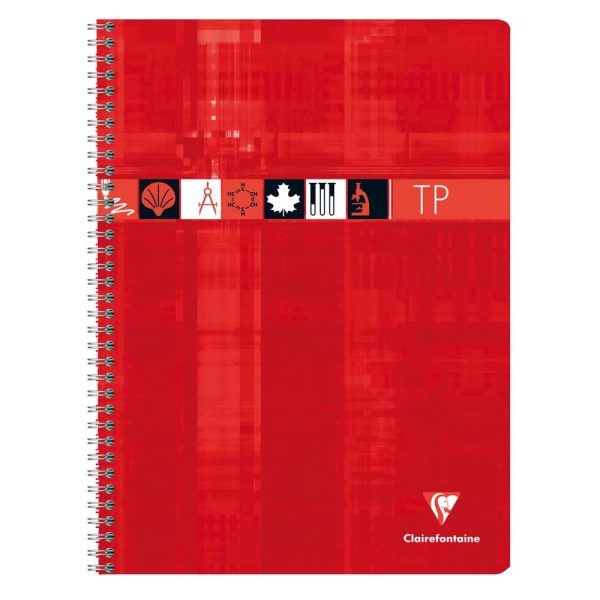 Cahier Travaux Pratiques reliure int&eacute;grale 24&times;32 cm 80 pages grands carreaux 90 g + uni 125 g