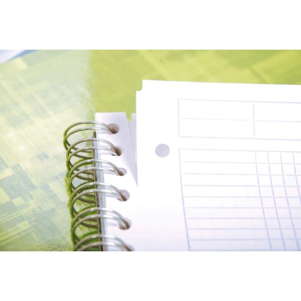 Bind&rsquo;O Block cahier reliure int&eacute;grale A4+ 160 pages d&eacute;tachables perfor&eacute;es 4 trous grands carreaux + cadre en-t&ecirc;te 4 couleurs de bandes