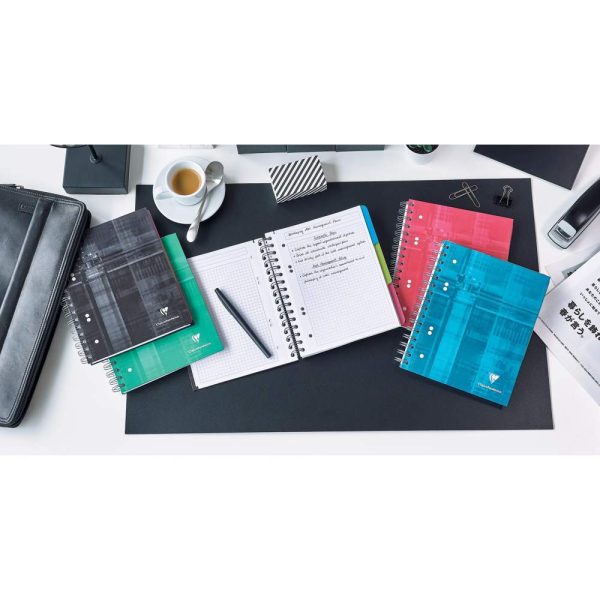 Bind&rsquo;O Block cahier reliure int&eacute;grale A5+ 180 pages d&eacute;tachables perfor&eacute;es 6 trous petits carreaux + cadre en-t&ecirc;te