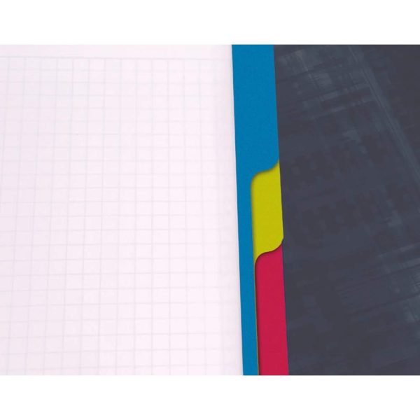 Bind&rsquo;O Block cahier reliure int&eacute;grale A5+ 180 pages d&eacute;tachables perfor&eacute;es 6 trous petits carreaux + cadre en-t&ecirc;te