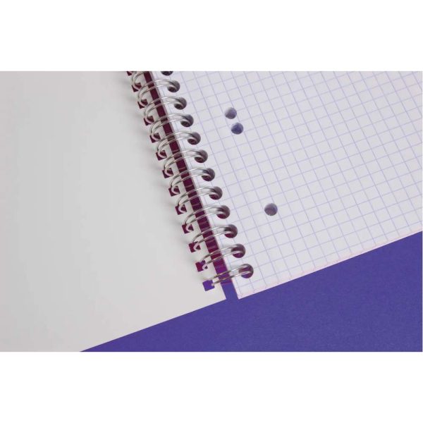 Cahier reliure int&eacute;grale A5+ 160 pages d&eacute;tachables perfor&eacute;es 6 trous petits carreaux