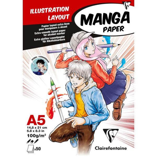 Manga Illustrations bloc coll&eacute; 50F A5 100g