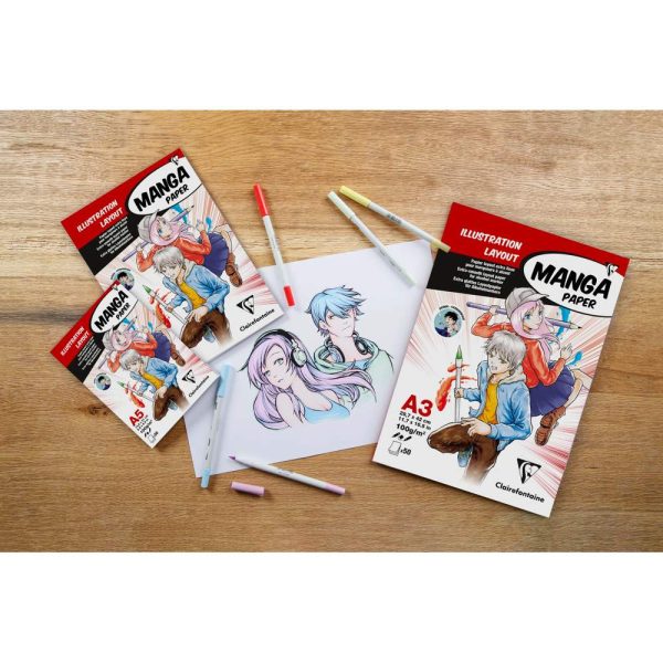 Manga Illustrations bloc coll&eacute; 50F A5 100g