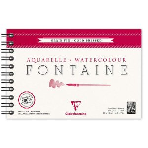 Fontaine album spiral&eacute; 12F 12x18cm 300g grain fin