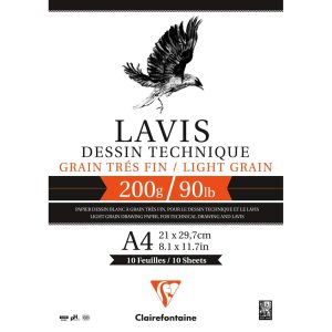 Lavis Technique bloc coll&eacute; 10F A4 200g