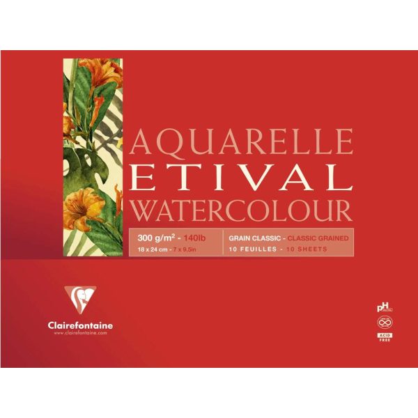Etival bloc coll&eacute; 4 c&ocirc;t&eacute;s 10F 18x24cm 300g grain classic