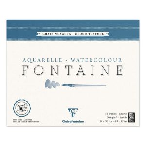 Fontaine bloc coll&eacute; 4 c&ocirc;t&eacute;s 15F 24x30cm 300g grain nuageux