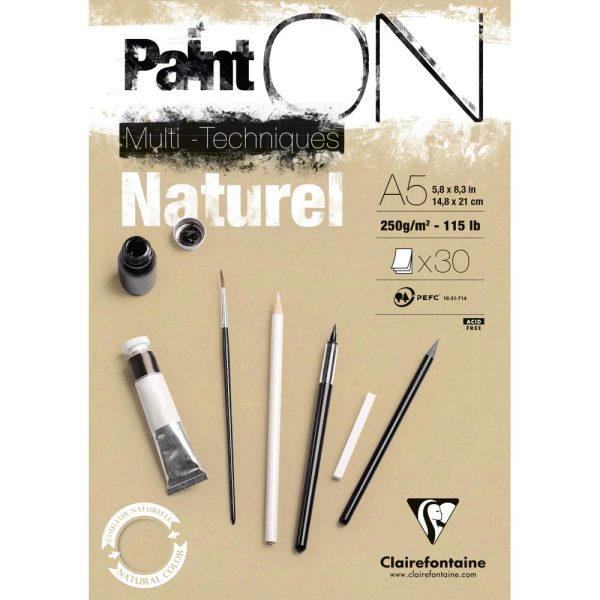 Paint&rsquo;ON Naturel bloc coll&eacute; 30F A5 250g