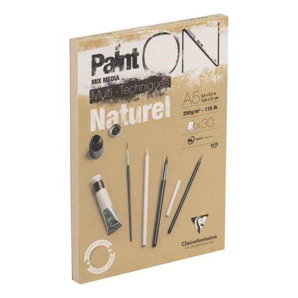 Paint&rsquo;ON Naturel bloc coll&eacute; 30F A5 250g