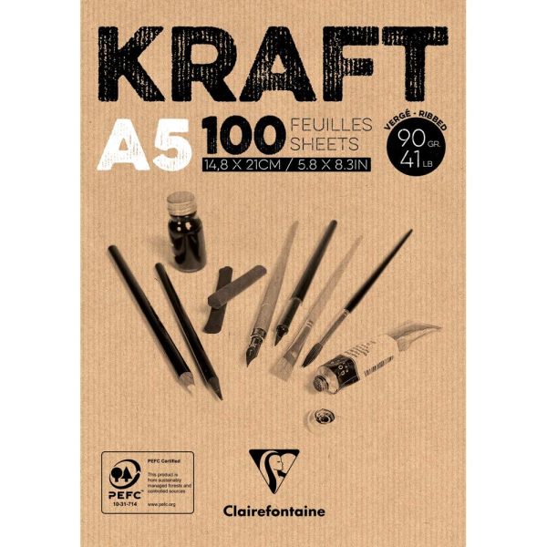 Kraft bloc coll&eacute; 100F A5 90g