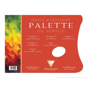 Palette Huile bloc coll&eacute; 3 c&ocirc;t&eacute;s 40F 24x32cm 90g