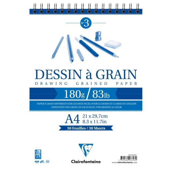 Dessin &agrave; Grain bloc spiral&eacute; 30F A4 180g