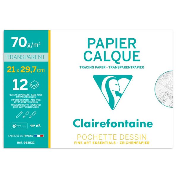 Papier Calque pochette 12F A4 70/75g
