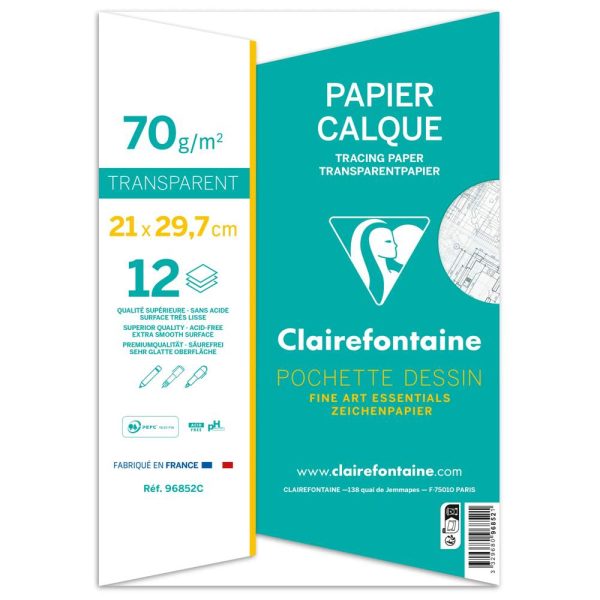 Papier Calque pochette 12F A4 70/75g