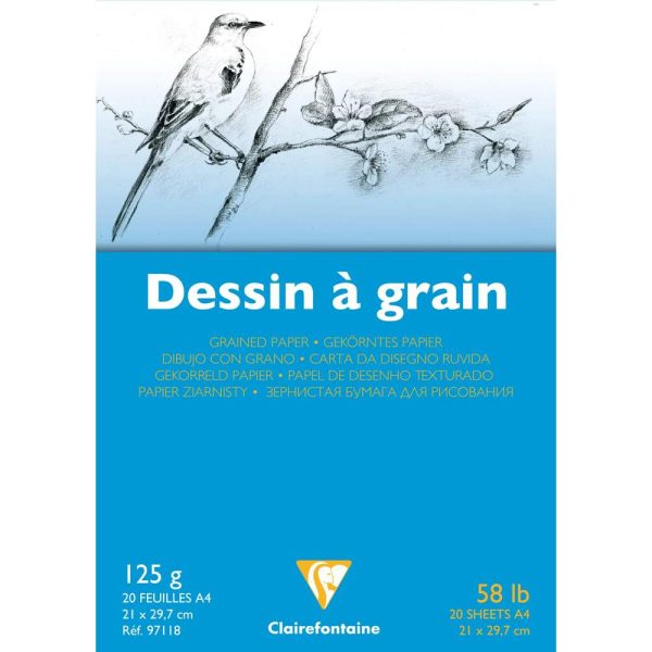 Dessin &agrave; Grain bloc coll&eacute; 20F A4 125g