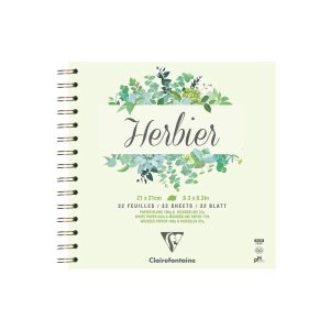 Herbier carnet spiral&eacute; 32F 21x21cm 180g
