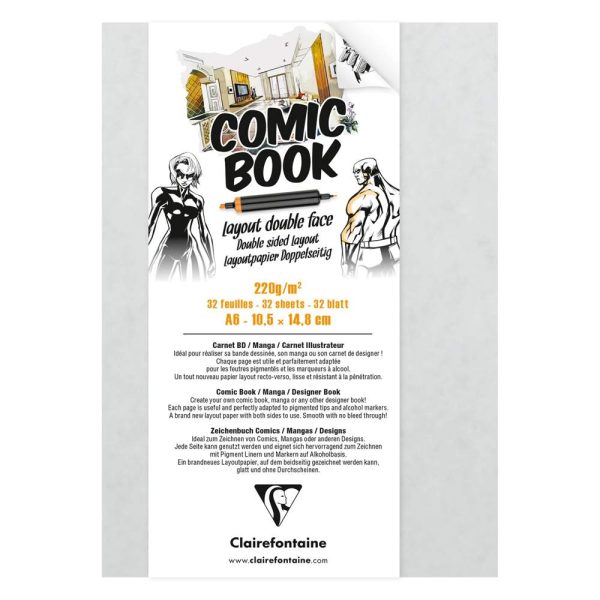 Layout double-face carnet cousu coll&eacute; 32F A6 220g