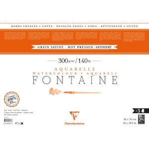 Fontaine paquet 4 bords frang&eacute;s 3F 56x76cm 300g grain satin&eacute;