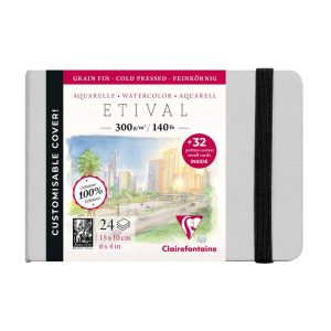 Etival Aquarelle carnet cousu 24F 10x15cm 300g grain fin (cartes de visite)