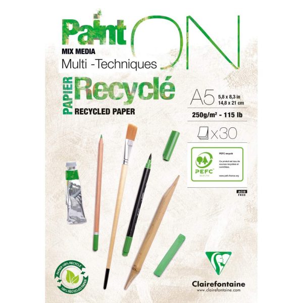 PaintON Recycl&eacute; bloc coll&eacute; 30F A5 250g