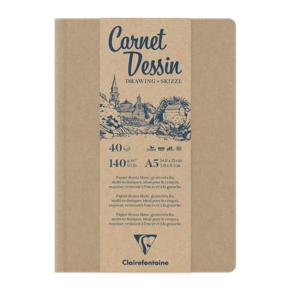 Carnet Dessin carnet cousu 40F A5 140g