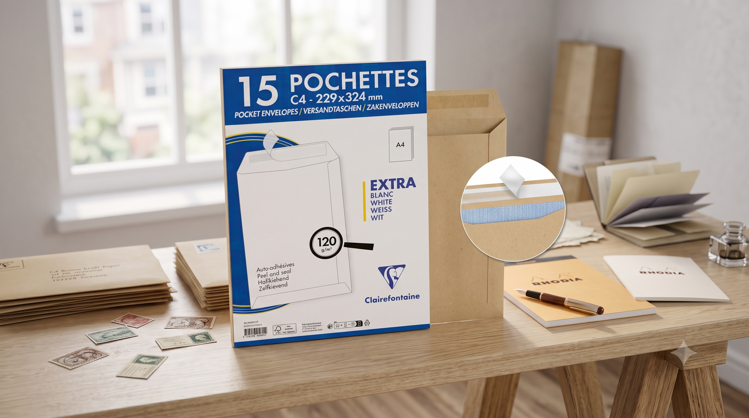 Extra-white, kraft and gusset mailers