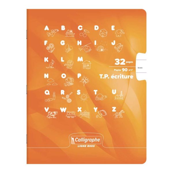 Cahier Travaux Pratiques &Eacute;criture piqu&eacute; 8000 CARTE 17&times;22 cm 32 pages ligne 18 mm/uni 90 g