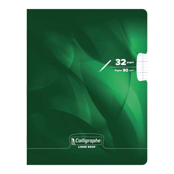 Cahier d&rsquo;&eacute;criture piqu&eacute; 8000 CARTE 17&times;22 cm 32 pages grands carreaux 4 mm agrandis 16&times;16 mm 90 g