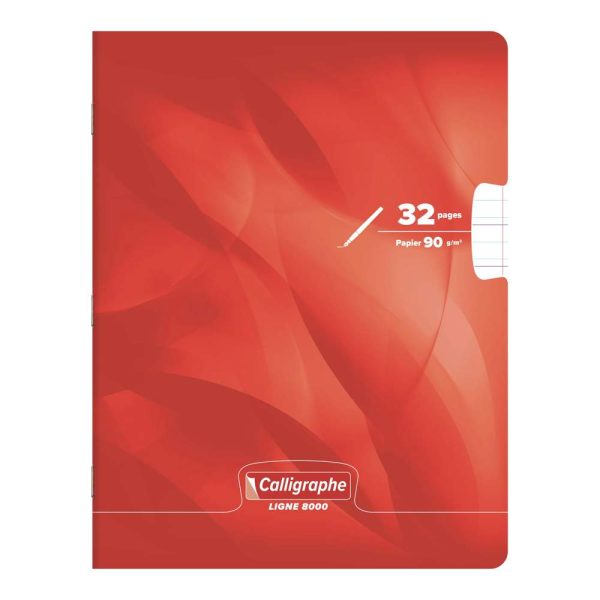 Cahier d&rsquo;&eacute;criture piqu&eacute; 8000 CARTE 17&times;22 cm 32 pages double ligne 2 mm + interligne verticale 90 g