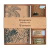 Le cerisier blanc, Kit de papeterie contenant un carnet 11x17 cm 64 pages lign&eacute;es, un crayon de papier, 2 pinces doubles-clip, 10 trombones et une gomme