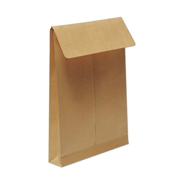 Boite de 125 Pochettes Kraft Arm&eacute; Brun C4-229&times;324 mm avec Soufflet de 30 mm &ndash; Auto-Adh&eacute;sives &ndash; 130g/m2