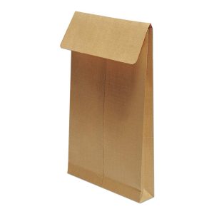 Boite de 125 Pochettes Kraft Arm&eacute; Brun 24-260x330 mm avec Soufflet de 30 mm - Auto-Adh&eacute;sives - 130g/m2
